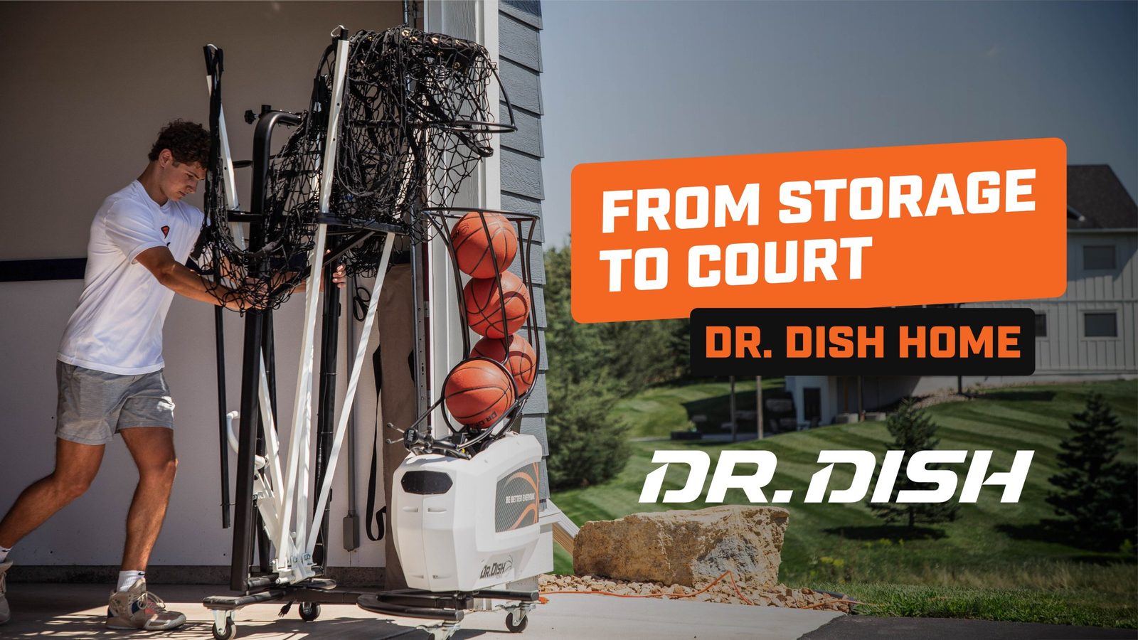 Dr. Dish Home machine folded and moved out of a garage